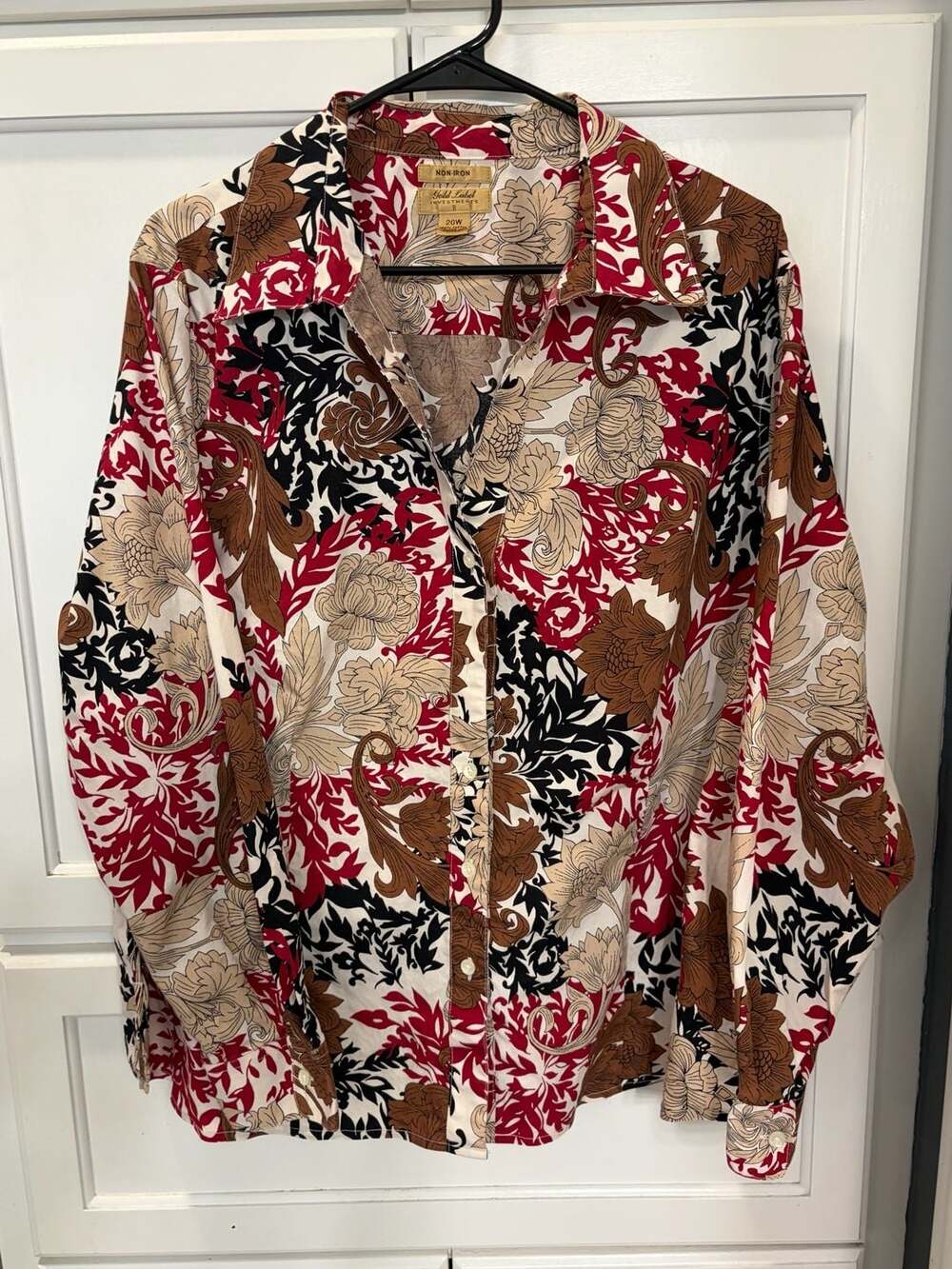 Investments Gold Label Non-Iron Floral Paisley Button-Down Shirt Capsule 20W